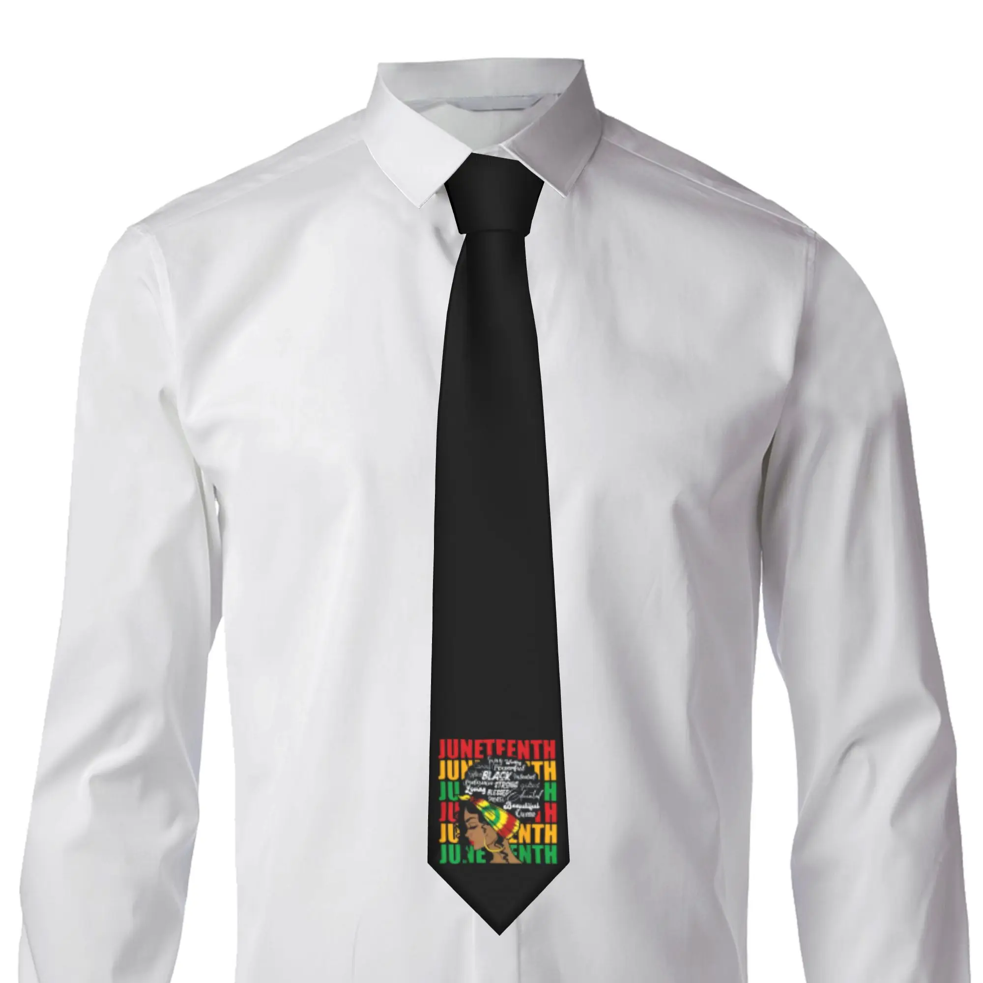 Juneteenth African American Women  Tie Men's Formal Silk Strength  Courage Necktie for Office