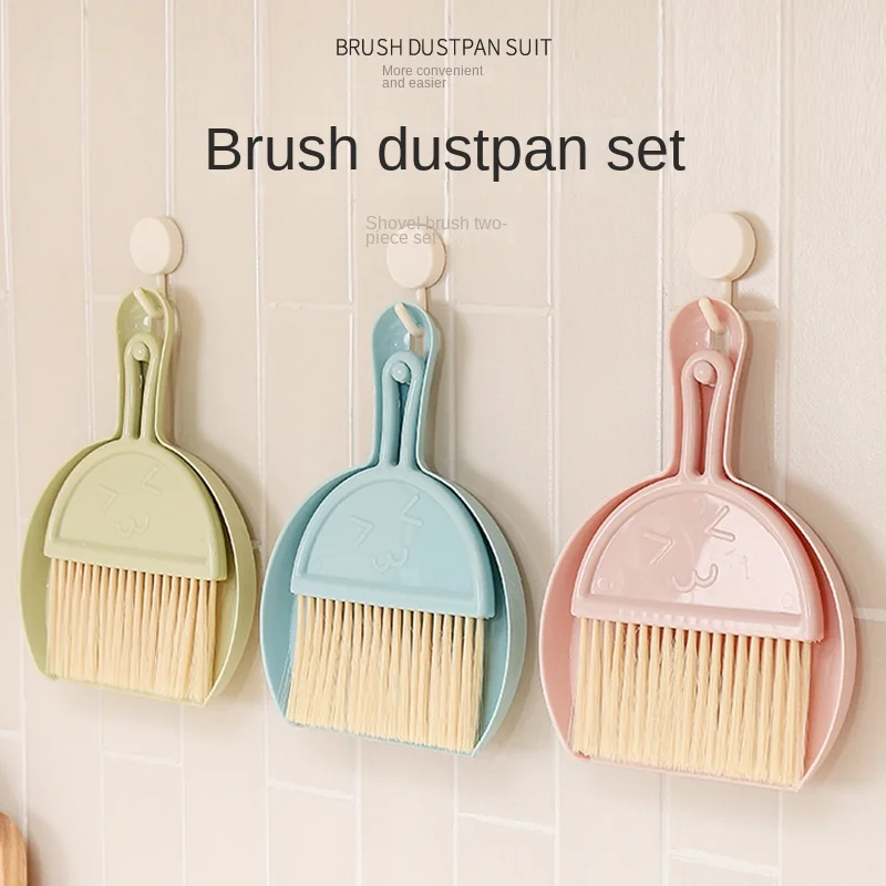 Multi-Purpose Mini Broom and Dustpan Set with Garbage Shovel for Desktop Cleaning