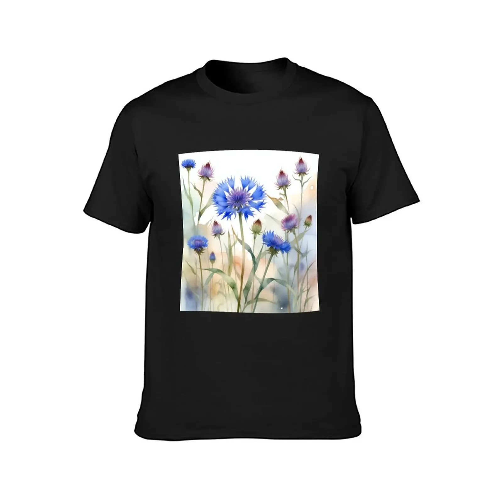 Wild blueberries watercolor T-Shirt summer top Short sleeve tee T-shirt men