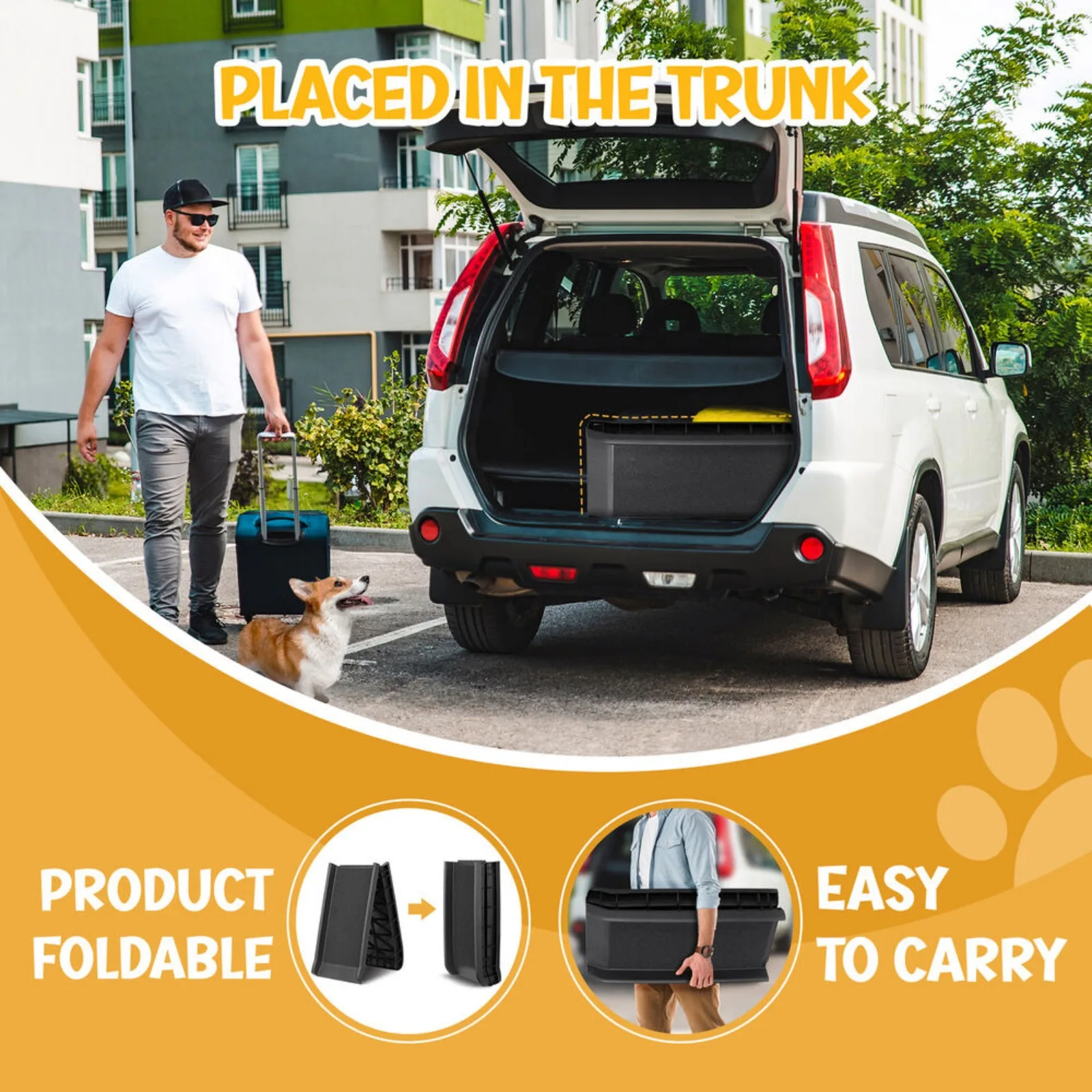 HEAVY DUTY Folding Dog Ramp Pet Ramps for SUV Cars Travel Portable Light Weight United States