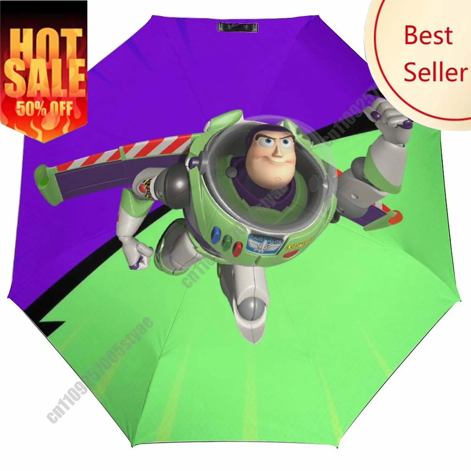 

Buzz Lightyear Umbrella Disney Cartoon 3 Fold Auto Suitable Both Sunny Rainy Days Decoration Gifts Decor Custom Umbrella