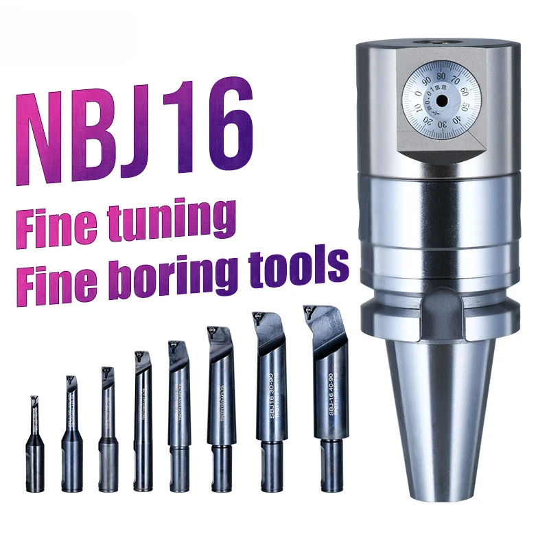 NBJ16 Boring Tools Adjustable Fine Boring Head Set BT30 BT40 BT50 Precision Boring Bar CNC Machining Milling Machine Tool