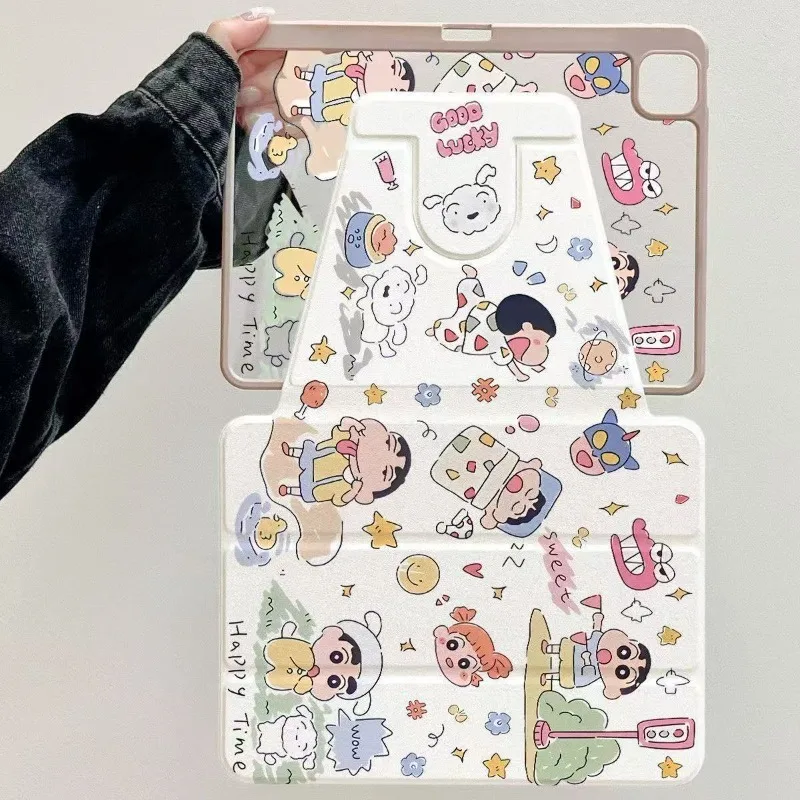 

Crayon Shin-chan Case for Ipad 11th 10th Air5 10.9in Tablet Case 2024 Air6 Pro 11in Air7 Rotation Case Mini6 Air1 Acrylic Cover