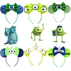 Disney Monsters Inc Mickey Mouse Headbands Mike Wazowski kulak bandı kızlar için çocuk Sulley Alien şapkalar kadınlar saç aksesuarları