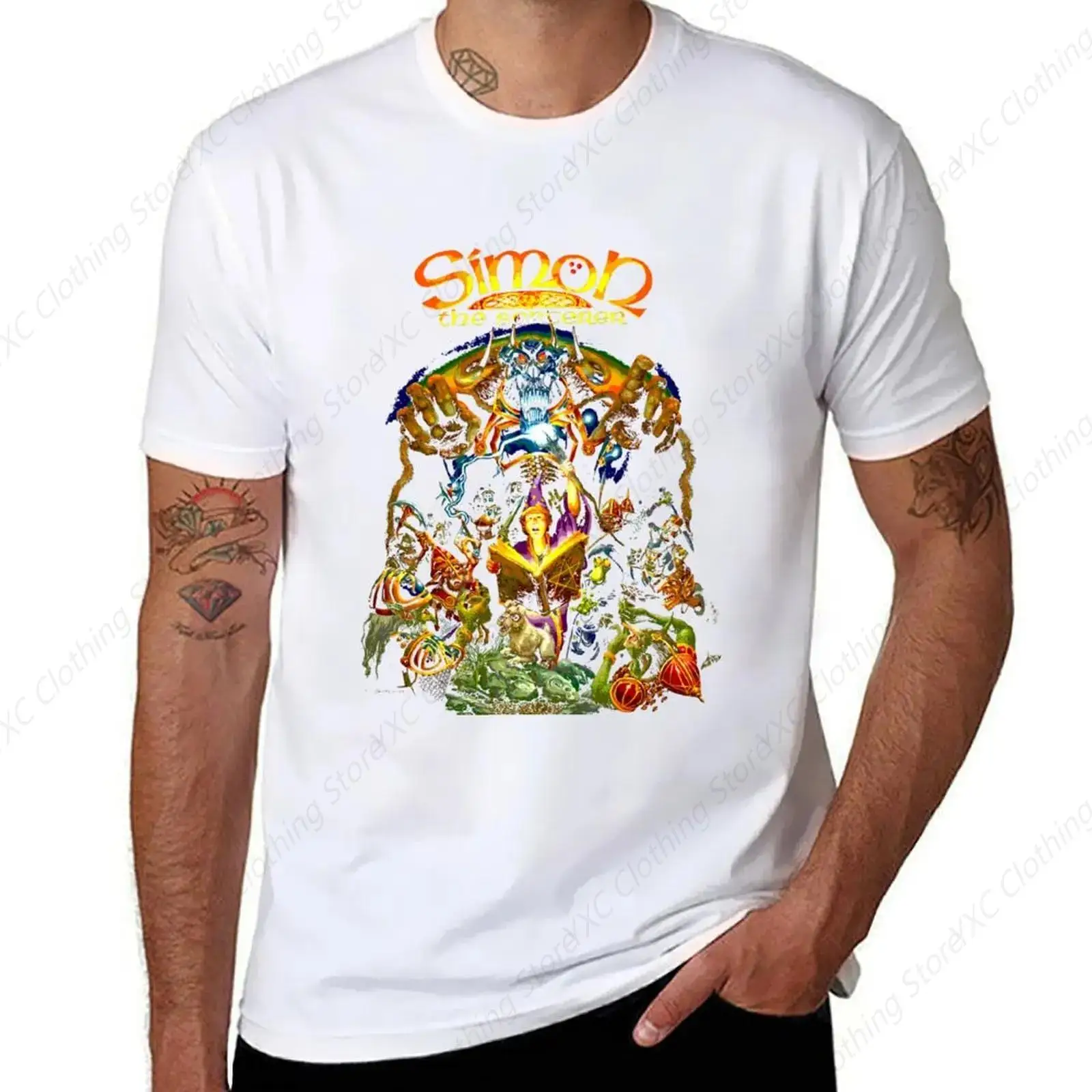 Simon the Sorcerer men's T-shirt- Short Sleeve Crew Neck Soft Fitted Tees S - 6XL Fresh Classic Basic Tshirts