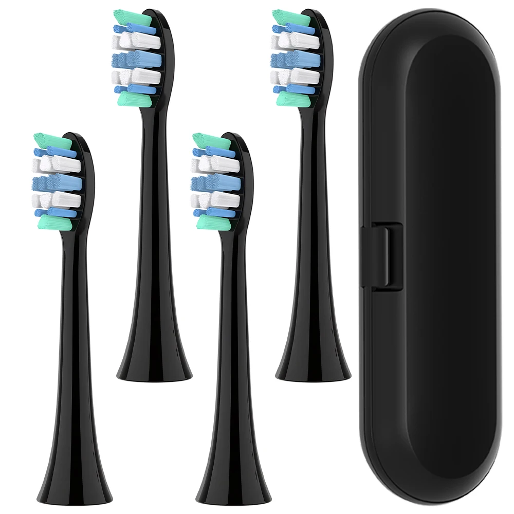 4-pack vervangende opzetborstels en tandenborstelreisdoos, compatibel met Philips Sonicare elektrische tandenborstel, voor 4100 2100 5900