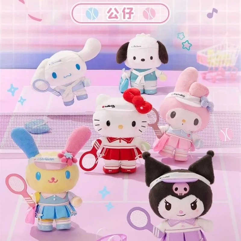 สถาบันเทนนิสซานริโอ เฮลโลคิตตี้ คุโรมิ เมโลดี้ ตุ๊กตากระต่ายดอกไม้ น่ารักและสนุกสนาน ของขวัญวันเกิดแฟนสาว อุปกรณ์เสริมสำหรับคู่รัก