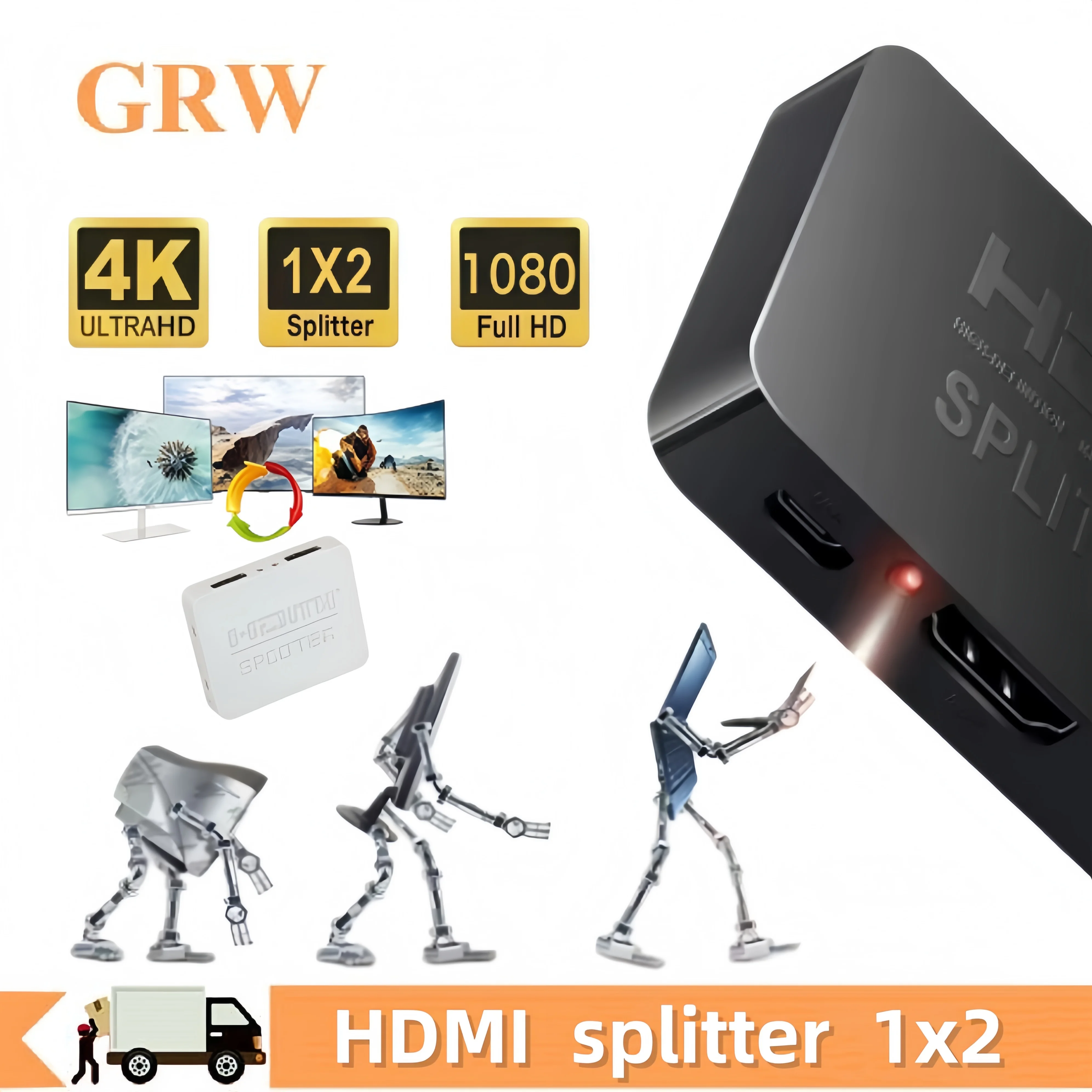 Kvm Switch Dual Monitor - 1080p 4K HDMI Splitter Full HD