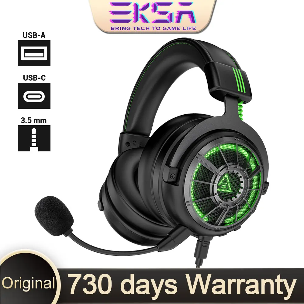 

EKSA E5000 Pro Gaming Headset with Mic 7.1 Surround Sound Gaming Headphones USB Wired Gamer Headset for PC/Xbox/PS4/PS5/Switch