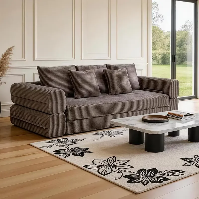 2 in 1 3 Seaters Sectional Compressed Sofa Modular Vacuum Foam Sofa Compressed for Living Room Boneless Couch Sofa