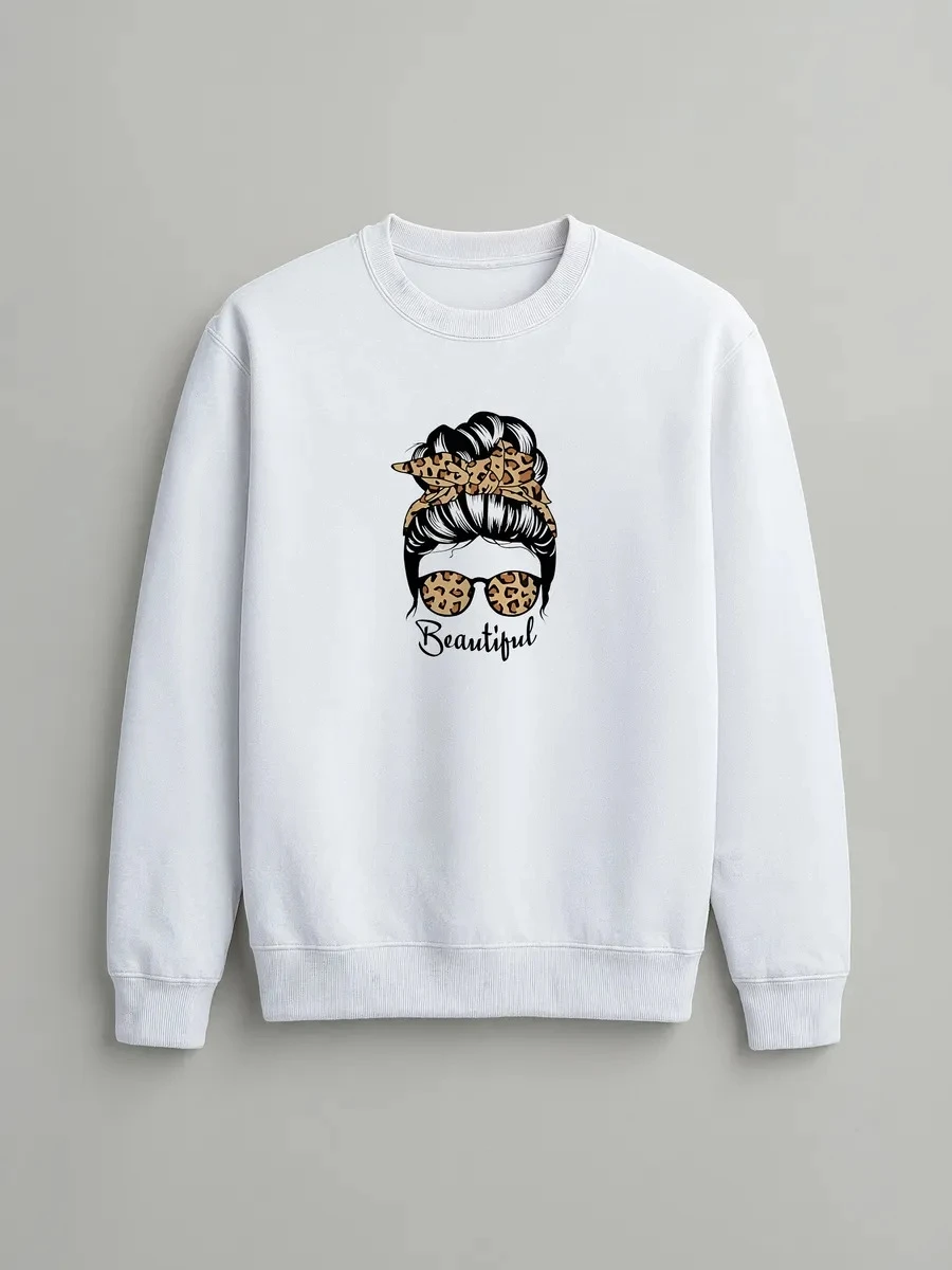 Felpa con lettera stampata allentata Faionable Casual All-match Top da donna autunno lungo Sve rotondo Ne Commute Sle