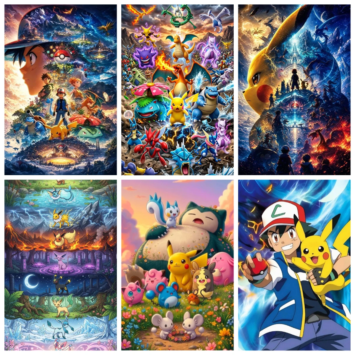 Anime Pokémon Characters Jigsaw Puzzles 500/1000/1200/2000PCS Wall Decor for Living Room Perfect Gift No Frame