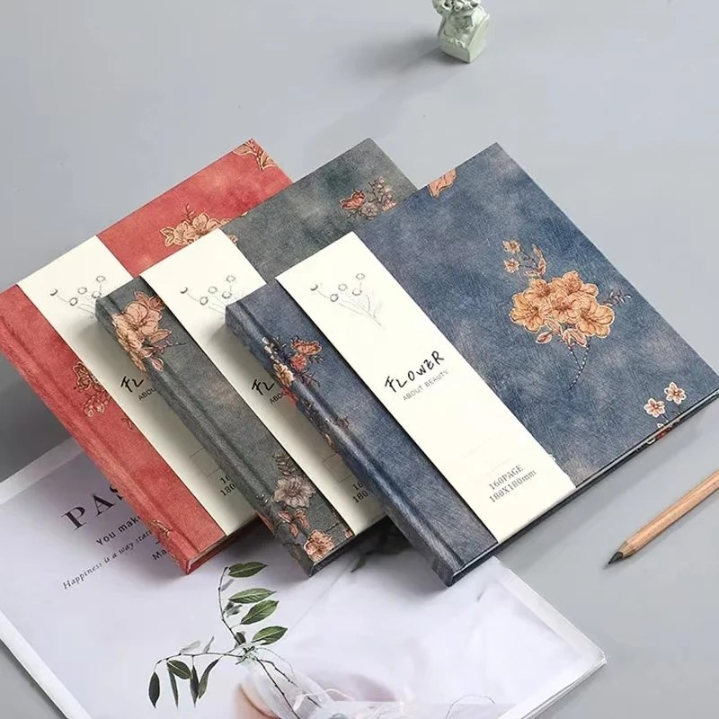 20K Silk Hand Ledger Thickened with 80 Blank Inner Pages Wired Adhesive Bound Student Art Drawing Special Sketching Book