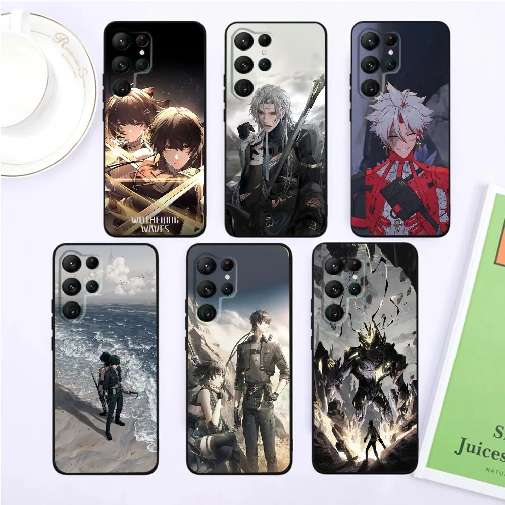 

Game Wuthering Waves Phone Case For SamsungS24,S23,S22,S21,Ultra Pro S10,S30Plus,S9,20lite Black Cover