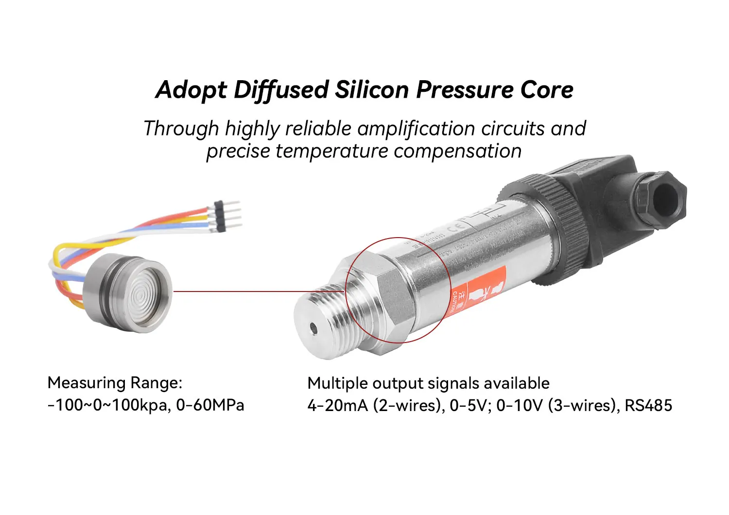 Industrial Anti-corrosion 4-20ma Hydraulic  Transmitter Inline Pressure Sensors