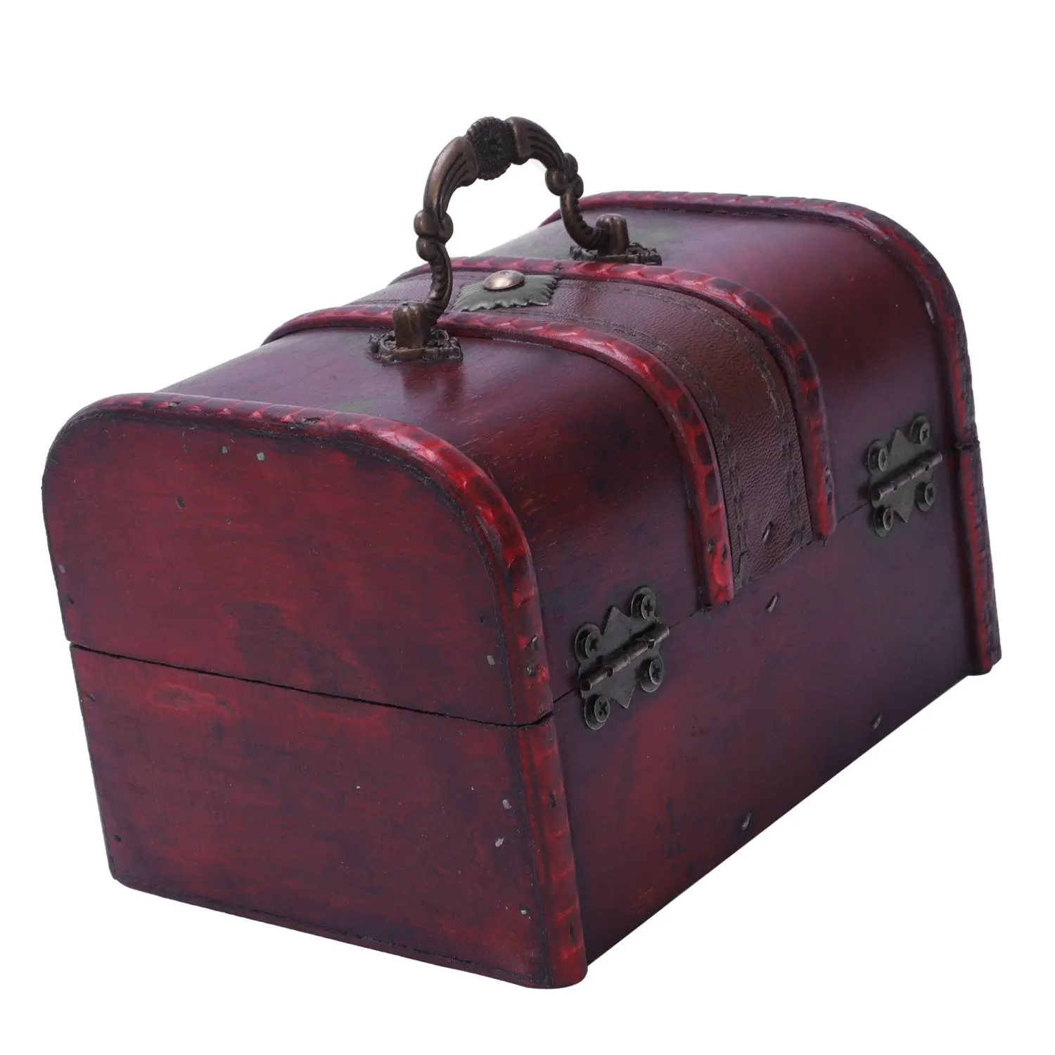 

Highly Recommended.Vintage Jewelry Necklace Bracelet Box Wooden Cases 16*11.5*10.2cm