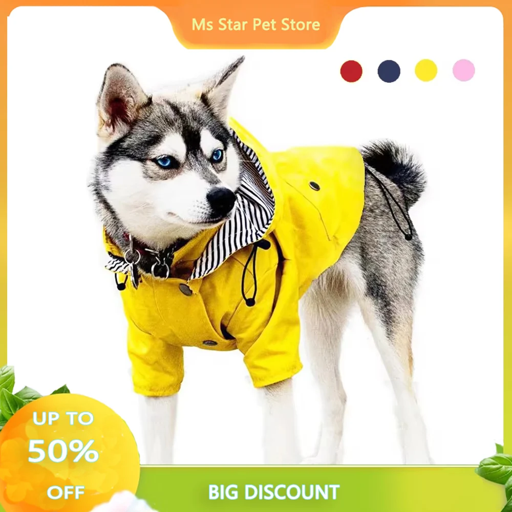 

New Pet Dog Coat Waterproof Jacket for Small Medium Large Dogs Cats Pet Raincoat Dog Sport Hoodies Popa Perro Pet Fashion Clothe