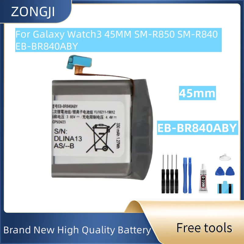 

New Battery EB-BR840ABY 330mAh For Galaxy Watch3 45MM SM-R850 R840 R855F R845F R855U Replacement Bateria + Free Tools
