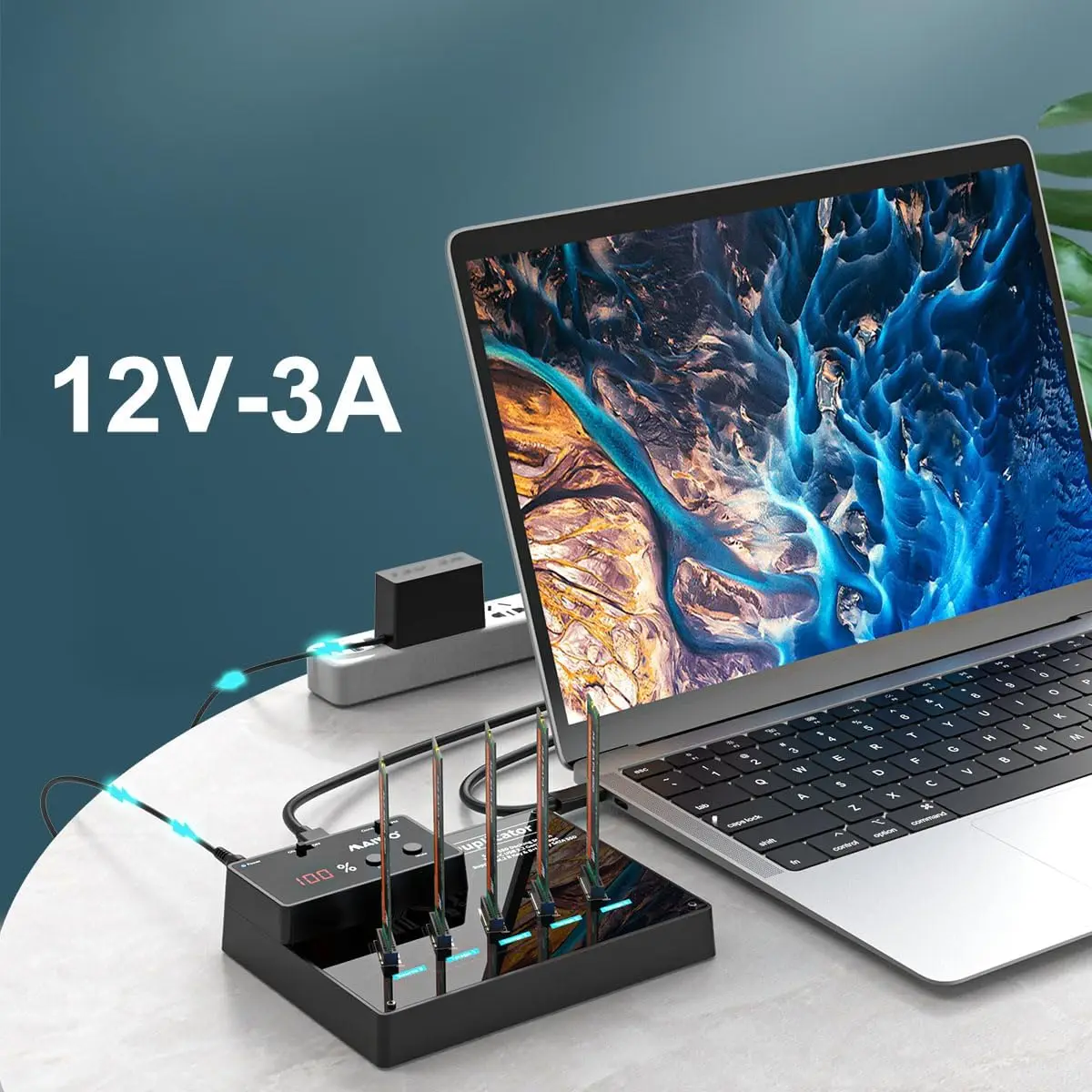 MAIWO M.2 SATA NGFF SSD 5 Bay Enclosure يدعم استنساخ غير متصل مع شرائح SATA III USB 3.0 5Gbps 20 تيرا بايت إلى M2 SATA SSD