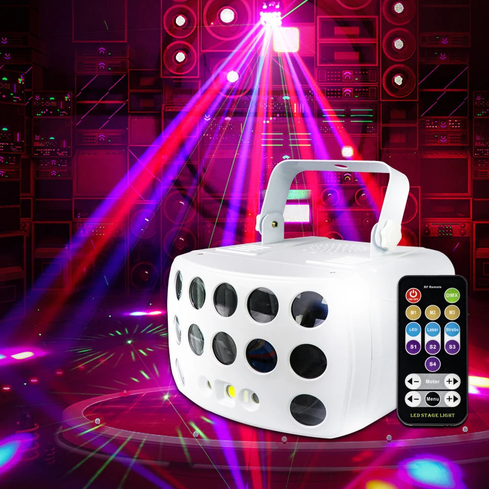 

2024 Disco Butterfly Light RGBW Full Color Stage Lighting Voice Club Bar Atmosphere Lamp Christmas Party Laser Projector