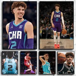 1PC L-Lamelo Ball Poster autoadesivo Art adesivo di carta impermeabile Coffee House Bar Room Wall Decor