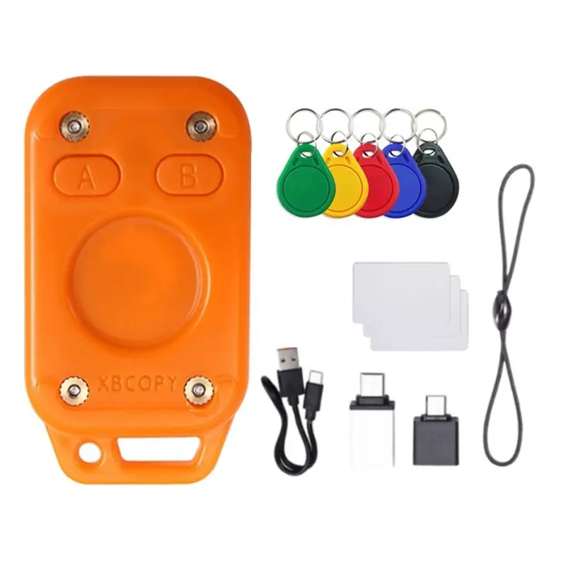 ABZZ-Restart Chameleon V2.0 RFID Emulator 125Khz 13.56Mhz Reader Chameleon Ultra Duplicator 5UID Keychain+ 3CUID White Card