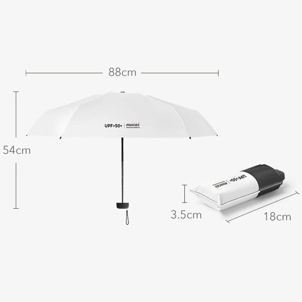 Pocket Mini Umbrella Rain Women Colors Flat Five Folding Sun Umbrellas Female Portable Parasol Sunscreen Umbrella Girls UPF50+