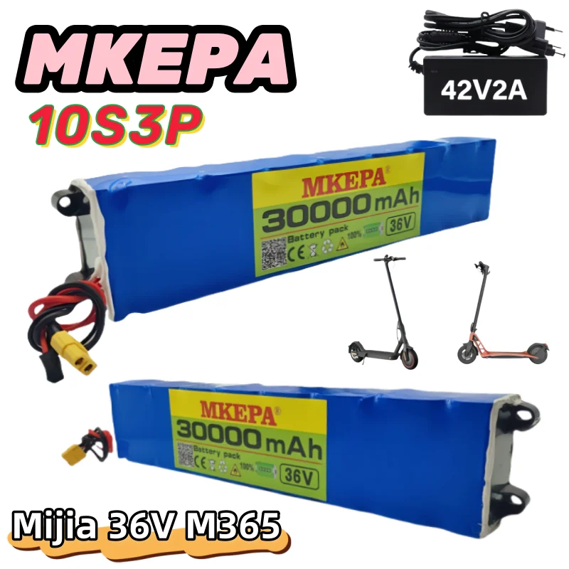 

New10S3P 36v Xiaomi Home 42V Battery Pack 30Ah 18650 Lithium ion Battery Suitable for M365 Electric Scooter with BMS and Charger