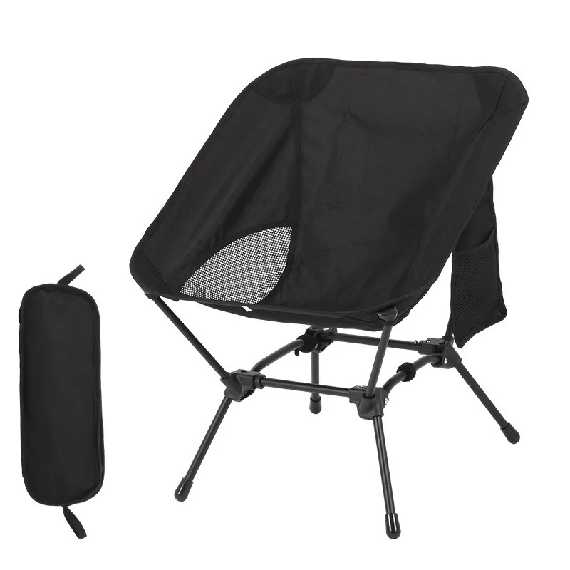 

Folding Square Leg Metal Moon Chair, Ultralight Portable Leisure Chair for Beach Camping Fishing Outdoor Picnic Use