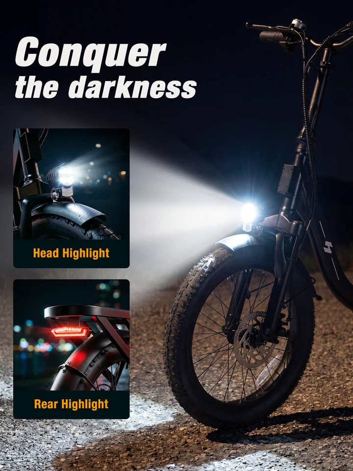 Actbest Mars Folding Electric Bike for Adults, 1200W Peak Motor 48V 13.5Ah Battery, 20"×3" Fat Tire Commuter Ebike, 28MPH 65Mi,  7 Speed Foldable Electric Bicycle image 12