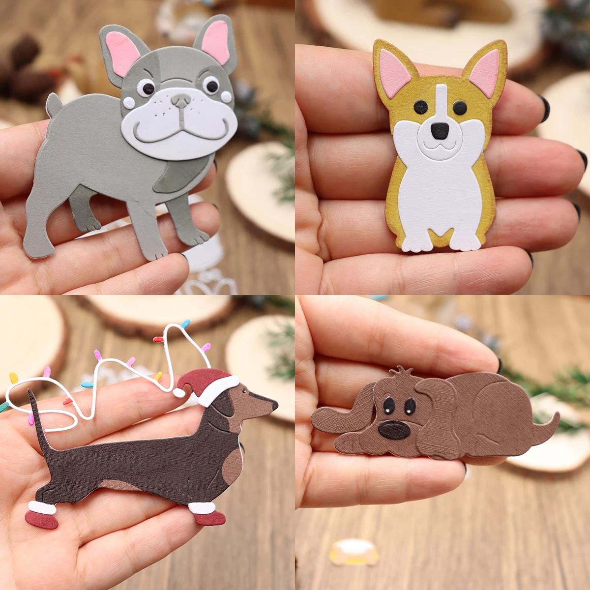 Dog Hip-hop Animal Greeting Card Scrapbook Paper Metal Knife Mold Manual Punch Stencil Handicraft Christmas 2024 new arrivals