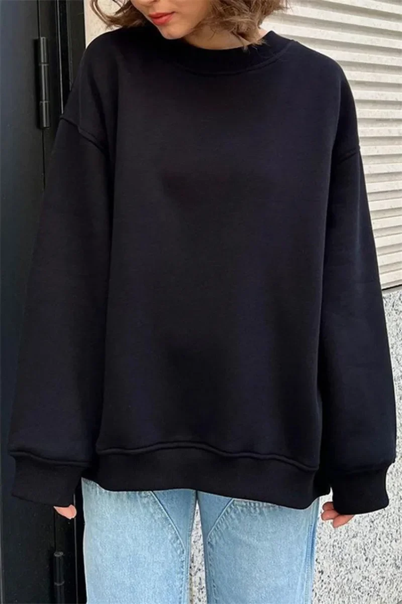 Korean Oversized Hoodies Sweatshirts For Women Autumn Winter Thick Warm Fleece Sweatshirt Girls Streetwear Loose Pullovers Y2k