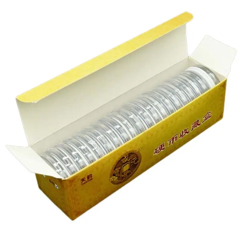 Coin Storage Box 46mm Storage for Case 20Pcs with Adjustable EVA Gasket Pad Ring for Husband Father Grandfather Collect