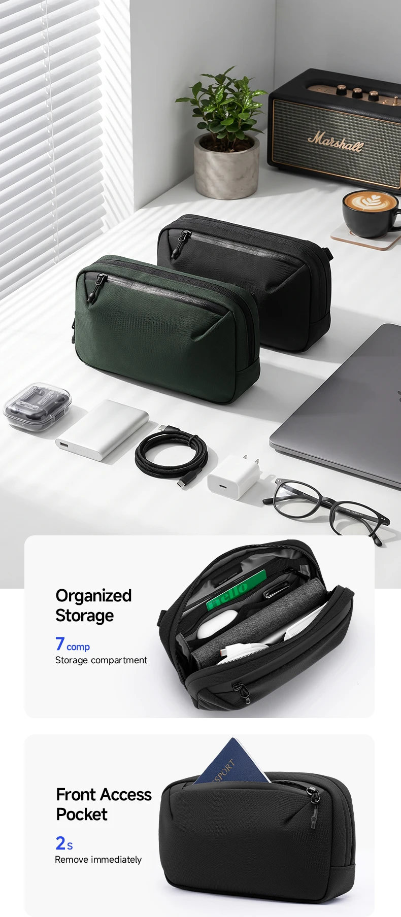 MARK RYDEN Umhängetasche für Mobiltelefone, TechPocket, leichte, wasserabweisende Reisetasche aus Polyester für den täglichen Gebrauch von Männern – Detail 1