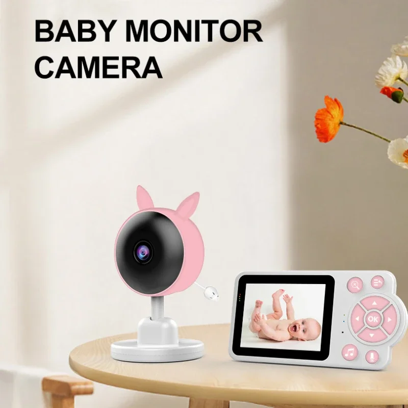 C3-B Monitor de vídeo para bebé de 2,8 pulgadas con cámara de vigilancia de visión nocturna IR Digital 4XZoom niñera bidireccional niñera de seguridad