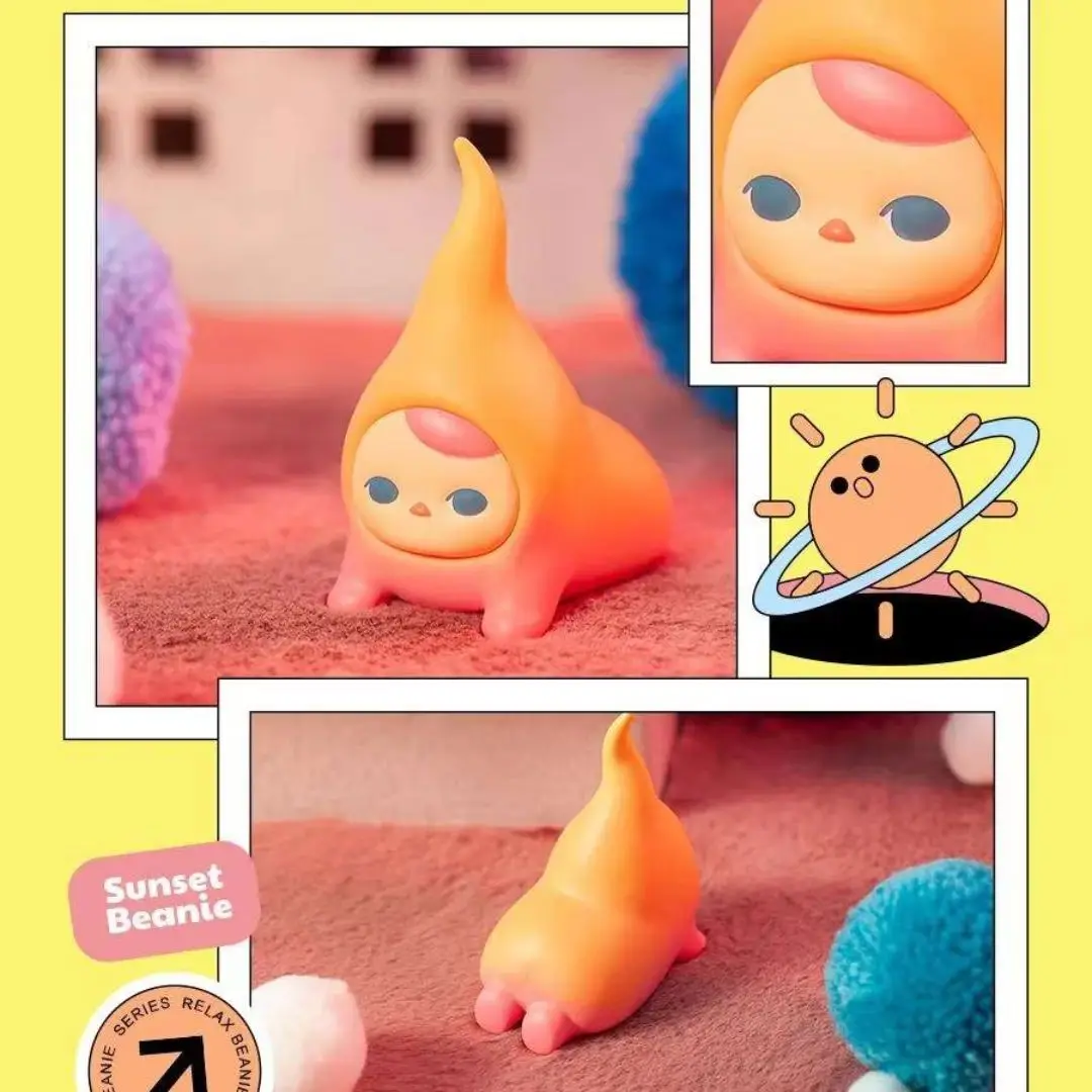 

POP MART PUCKY Kawaii Anime Action Figure - Relaxing Beans Series Blind Box Toys Surprise Mystery Bag for Ages 5-95
