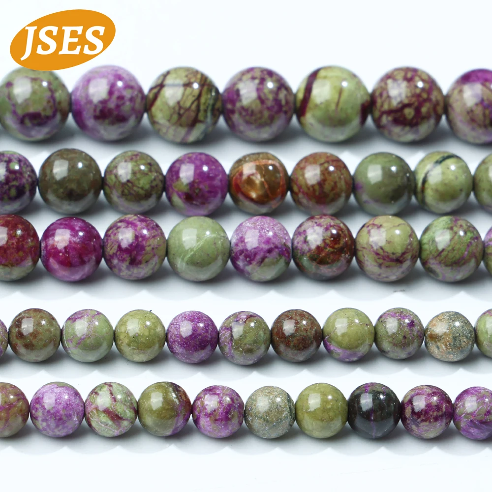 

AA Natural Stone Beads 4/6/8/10mm Purple Stichtite Round Space Loose Gemstone Beads For Jewelry Making Diy Charms Bracelets 15''