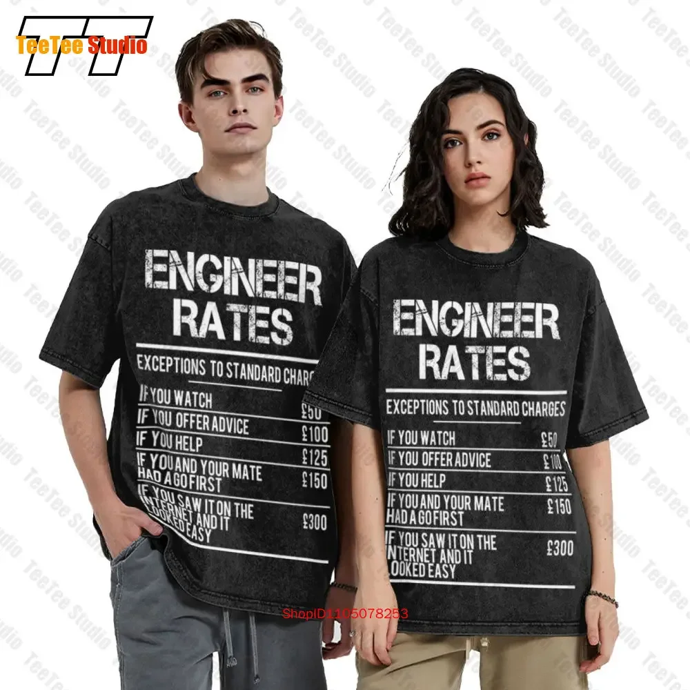 Engineer Rates Funny Humour Distressed Vintage Oversized T-Shirt 48MF