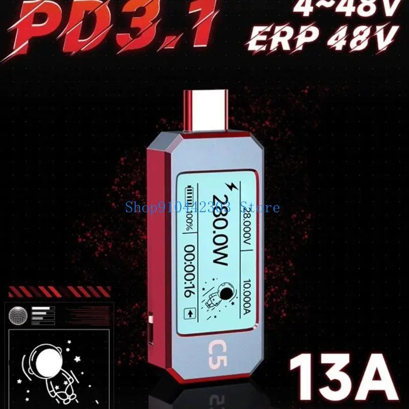 L4MD High Accuracy USB Type C Power Meter Tester with External Temperature Sensors