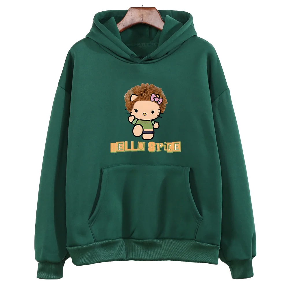 Hello Spice Hoodies Women/Men Hip Hop Streetwear Pullovers Winter/Spring Sweatshirts Cute Cartoon Clothing Fleece Long Sleeve