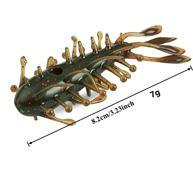 3 Stück 8 cm 6,3 g Simulations-Seegurken-Wurmköder, schwimmender, hohler Seegurken-Köder, bionischer Köder, hochelastisch und bissfest – Detail 2