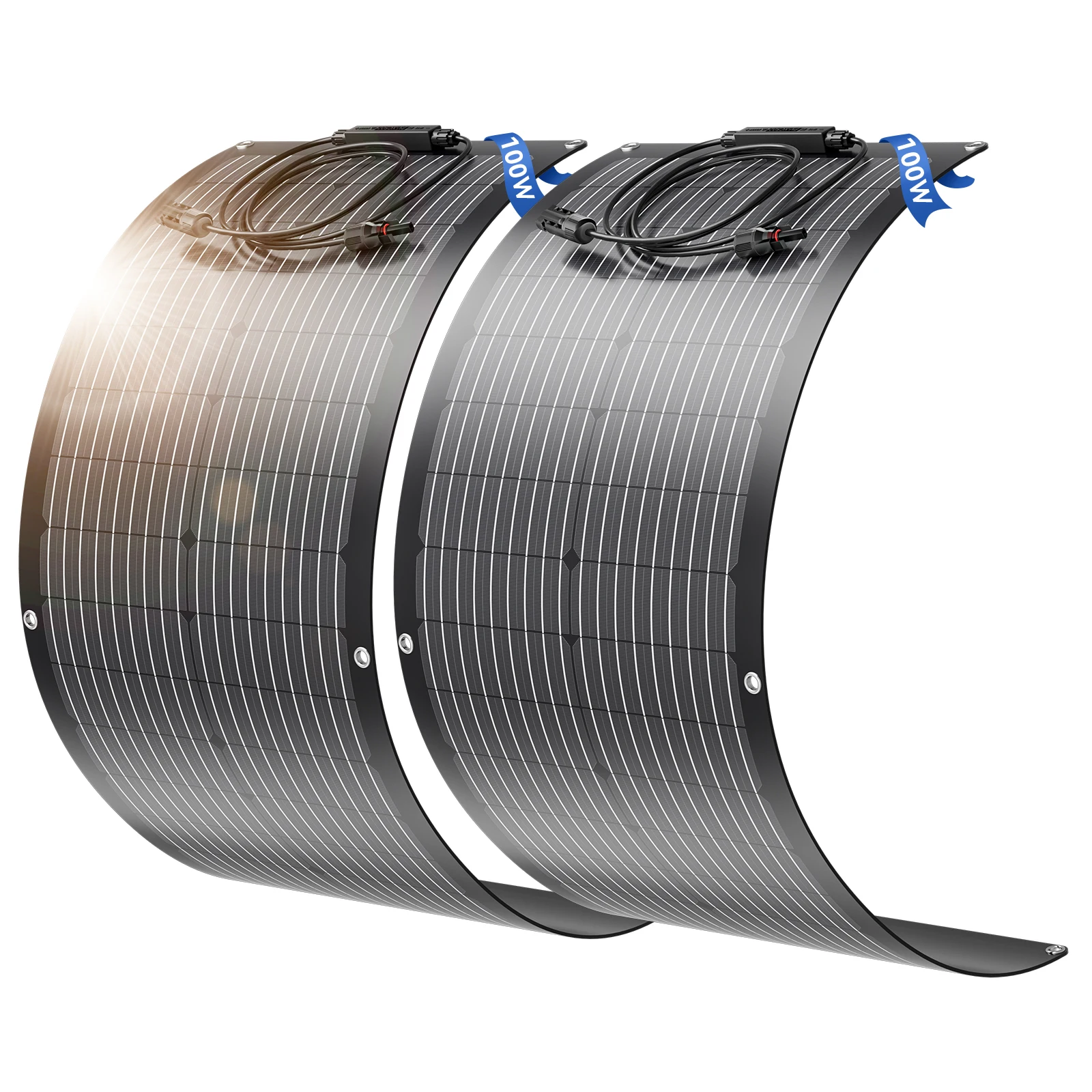 

Custom Portable Lightweight Flexible Solar Film Panel 100W Module Flexible Solar Panel RV Boating Camping Tent