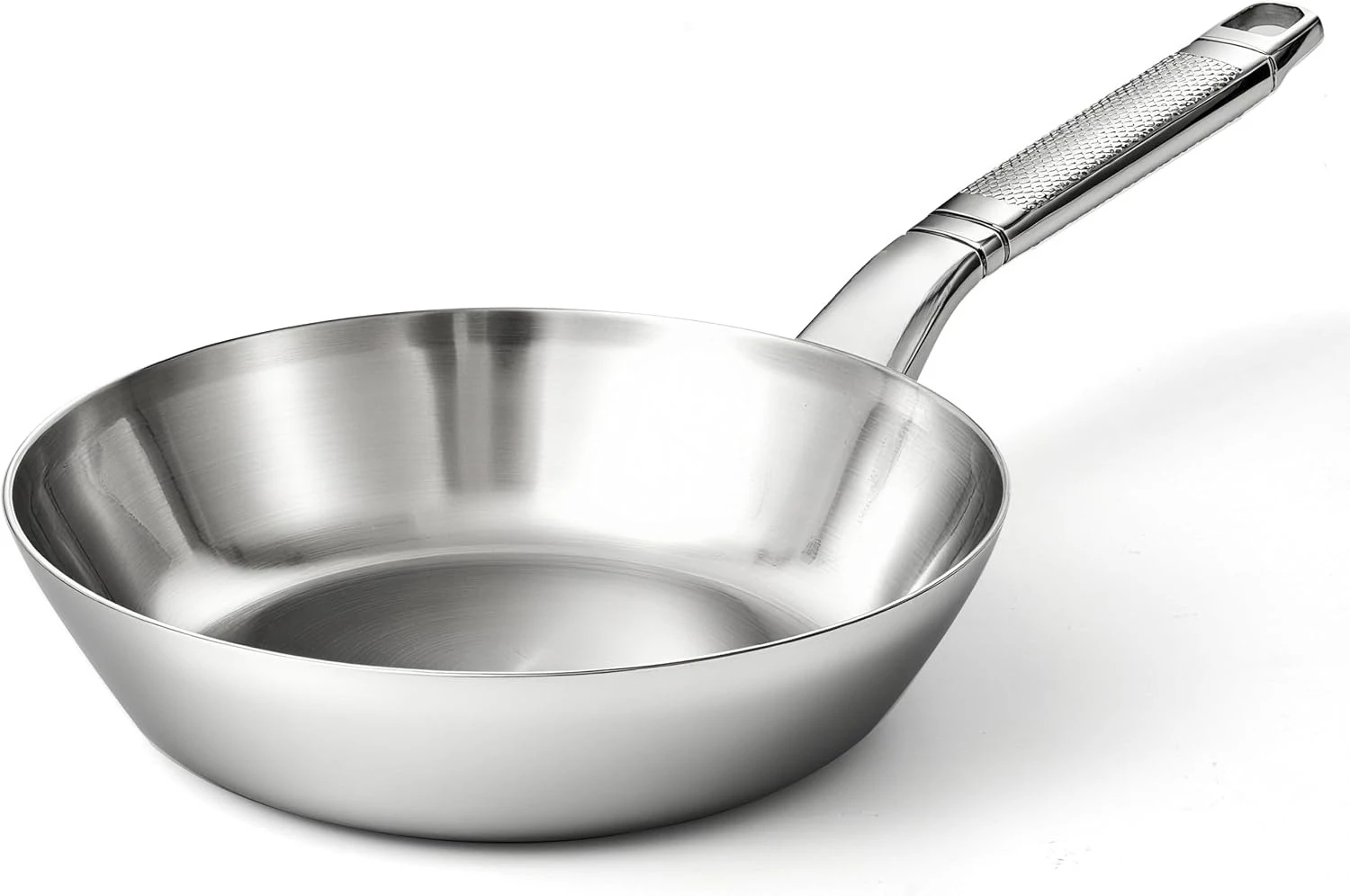 8 Inch Stainless Steel Frying Pan - Fully Clad Tri Ply Stainless Steel Pan with Heat Resistant Handle - Eggs, Omelettes - Coating-Free, Non Toxic Cookware, Induction, Dishwasher Safe