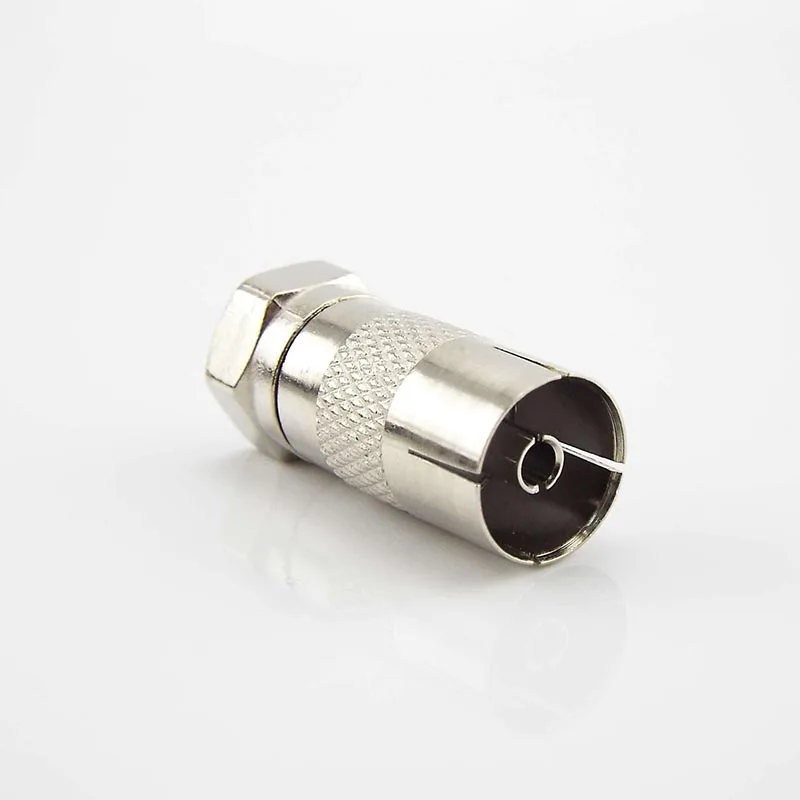 Nickel-plated F Type Male Plug Connector Socket to RF Coax For TV Aerial Female RF Adapter Adaptors