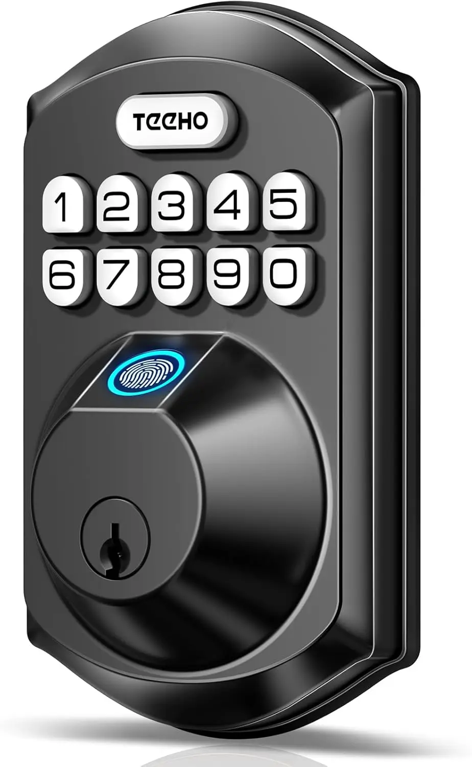 

Keyless Entry Fingerprint Door Lock with Keypad, Auto Lock, Easy Install for Front Door - Matte Black