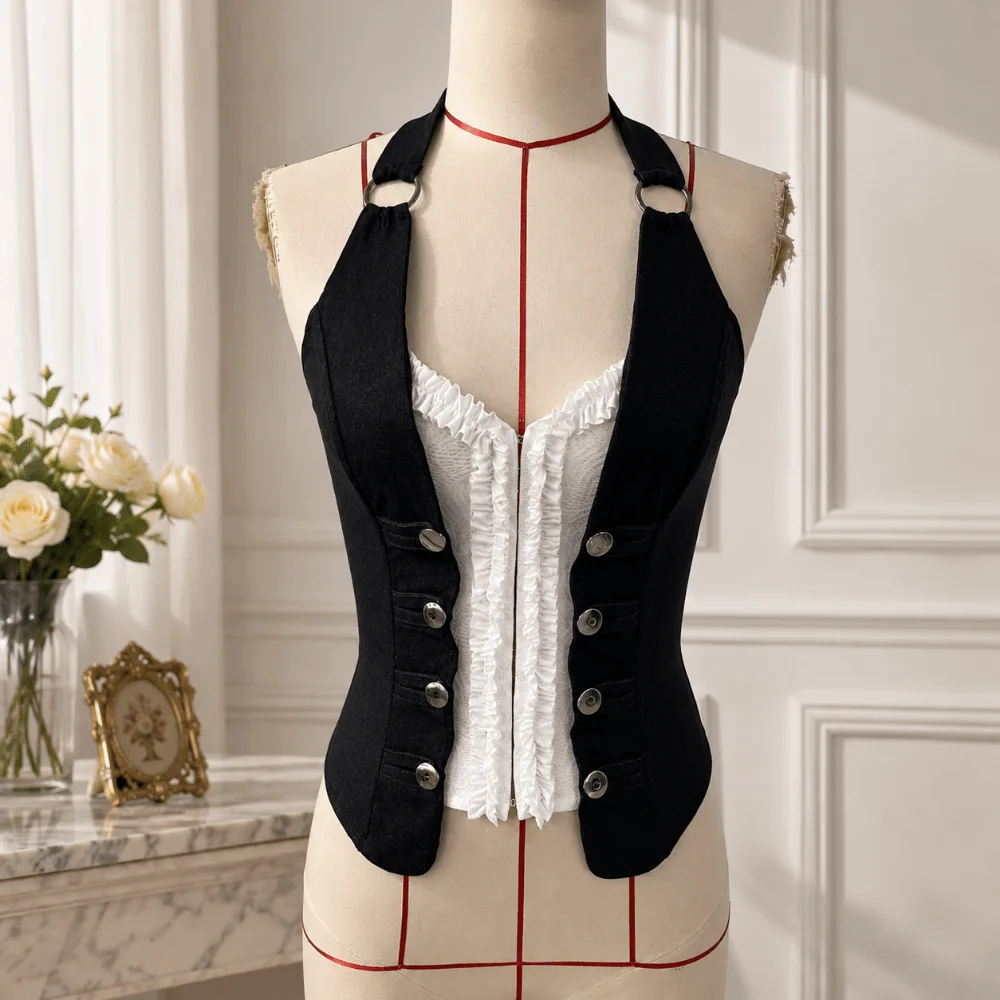 Fashion Sleeveless Slim Crop Top Sexy Fishbone Women Corset Comfortable Stretch Front Closure Camisole Lady