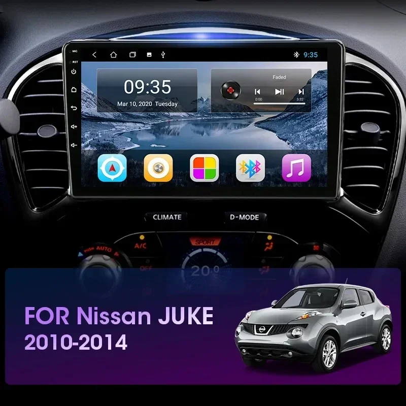 Android 14 Car Radio 2DIN for Nissan Juke YF15 2010-2014 with Carplay GPS Navigation Multimedia Video Player DSP