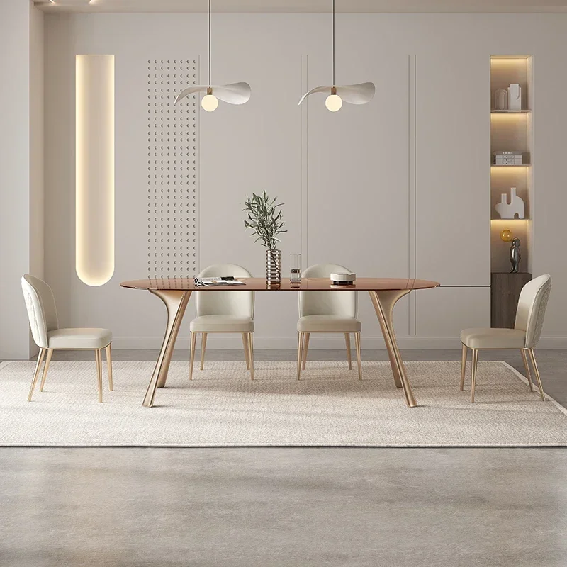 Toughened glass dining table light luxury designer's new creative dining table transparent dining table