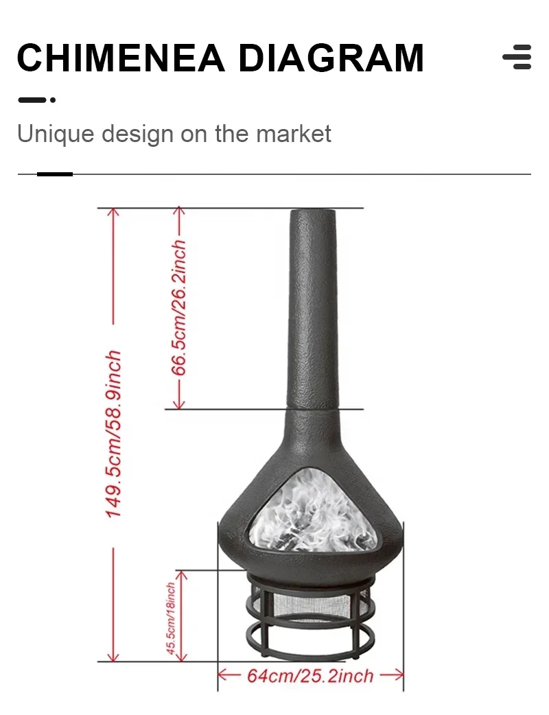 exquisite craftsmanship Garden ceramic fireplace with chimney