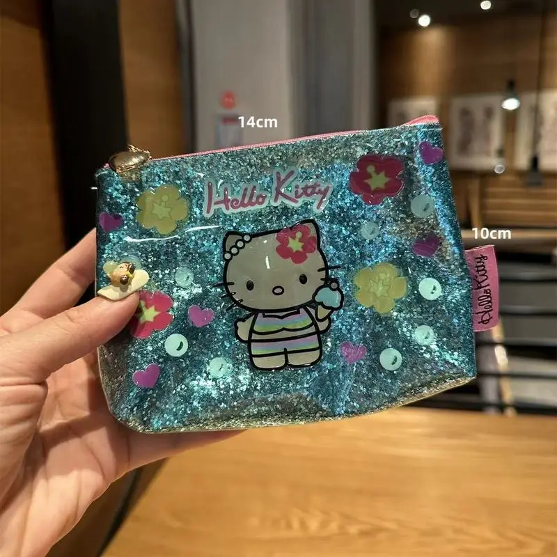 شخصية أنيمي مرحبا كيتي حقيبة ماكياج سعة كبيرة Kawaii الفتيات المحمولة السفر مستحضرات التجميل حقيبة التخزين قسيمة المحفظة هدية